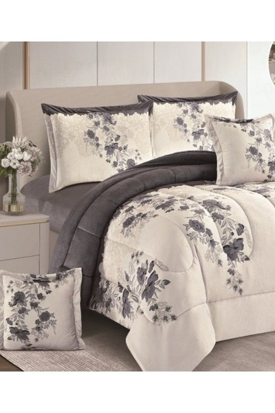 smart home Double-sided winter bedspread (velvet side and fur side) Filled bedspread, 6-piece set, 250x230cm