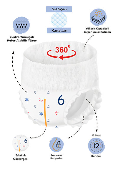 Paddlers Diaper Panties Size 6 X-Large 100 Pieces (15+kg) Extra Monthly Package