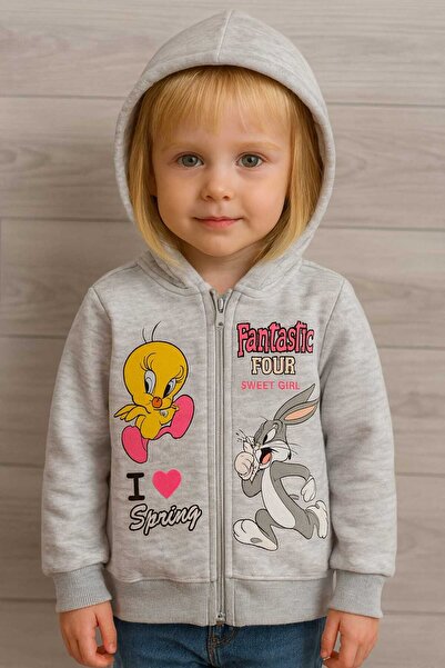 gigigiyim Karakter Printed Three String Girls' Jacket