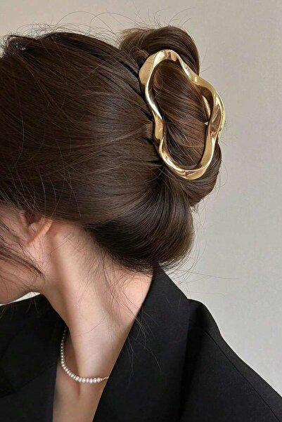 C&E Design Kadın Gold Metal Büyük Boy Tarz Premium İthalToka