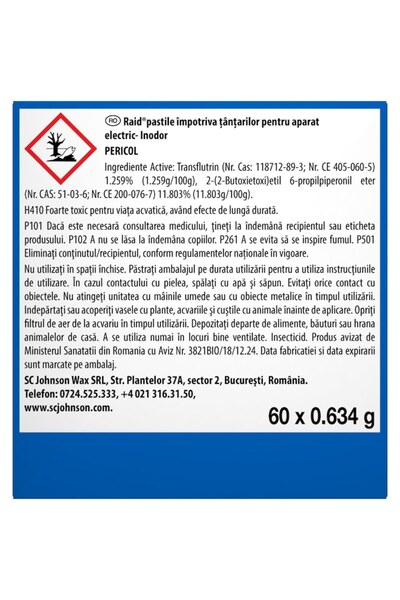 Raid anti-mosquito tablets, 60 pcs