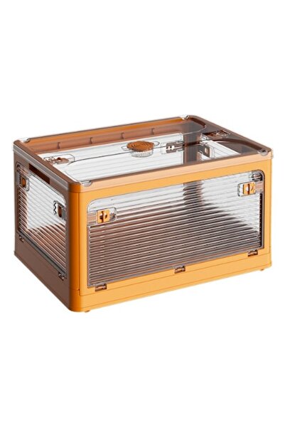 Elitech Electronics Foldable storage box with lid, 40 L, hard plastic, 47x35x24.5 cm, Orange