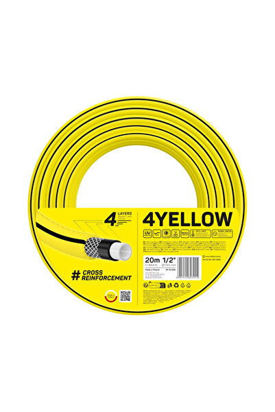 Cellfast Záhradná hadica 4YELLOW 1/2", 20 m, 4 vrstvy, UV ochrana, proti pret...