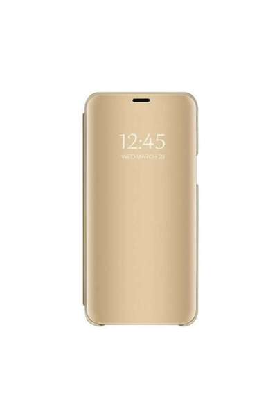 SOHO Съвместим с Samsung Galaxy A7 (2018) Flip Cover Mirror Case - Златист