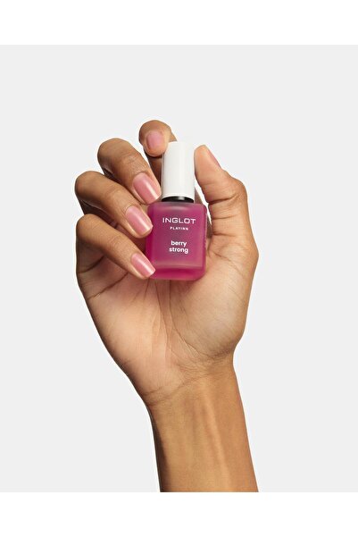 INGLOT PLAYINN Berry Strong Tırnak Güçlendirici Oje – Besleyici & Koruyucu Baz Kat