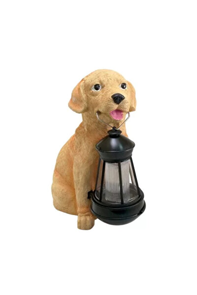 Strend Pro Garden Decoration, Polyresin, Solar Lamp, Dog with Lantern, 14 x 2...
