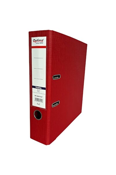 Optima Clasator A4 premium, laminat PP/PP, margine metalică, 75 mm - Roșu
