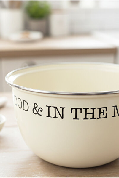 FH finehome Andorra Enamel Mixing Bowl 22 cm White