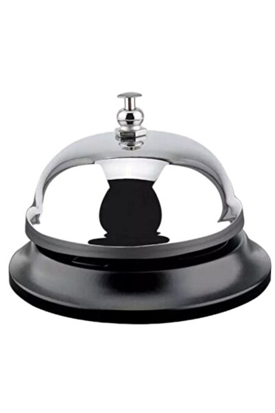 GOLD MARKET Reception bell for hotels, bars, restaurants, metal bell, 6 x 10 cm, Silver Glossy