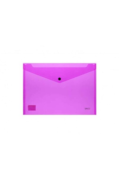 Daco A4 Plastic Envelope Folder DACO, Snap Closure, 200 MIC, Neon Purple
