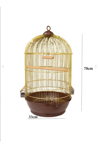 Other Round Metal Bird Cage Set in Gold Color with Cage Stand