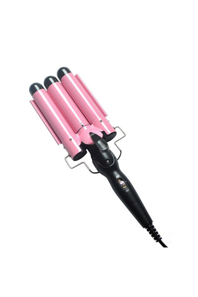 Ella Home Ondulator de păr ceramic cu 3 cilindri roz 33cm