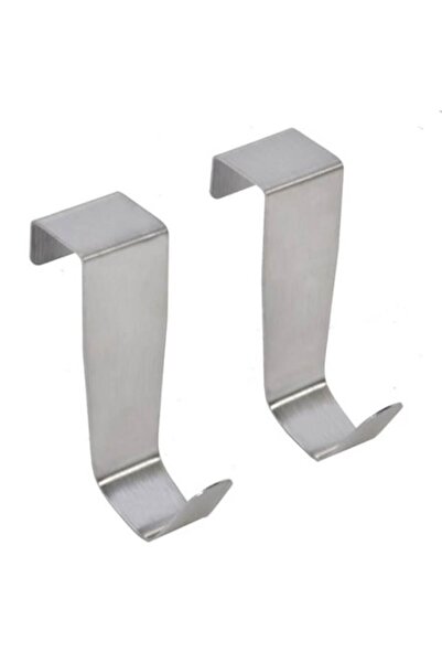 OEM Set of 2 metal hooks for cabinet or drawer, silver, 9 cm