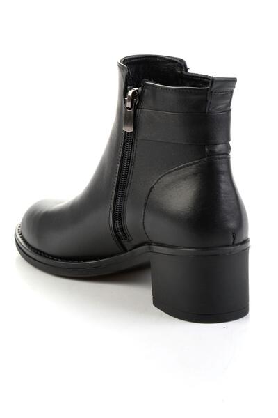 Bambi Siyah Siyah Hakiki Deri Kadın Bot & Bootie K02028733703