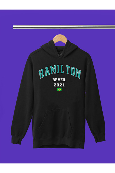 MAGORS سترة رياضية من القطن مطبوع عليها اسم لويس هاميلتون بأكمام طويلة وثلاث ...