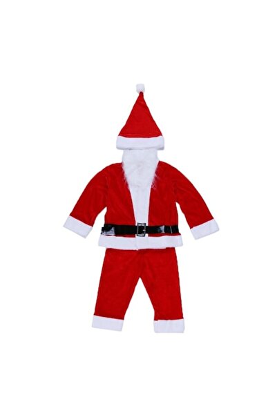 GOLD MARKET Costum de Moș Crăciun, catifea, 5 piese, băiat, 10-12 ani (jachetă, pantaloni, căciulă, barbă, curea) - Velvety R