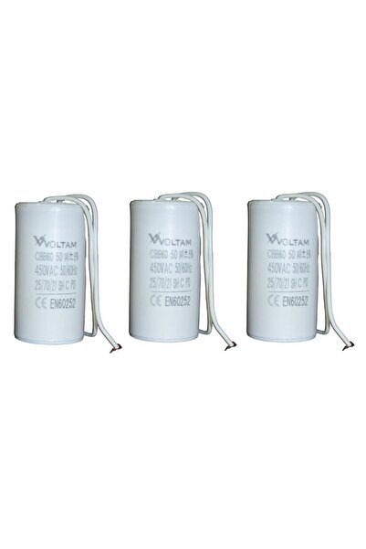 voltam 50 Mf 3' lü Paket 450 Volt Daimi Devre Kondansatör