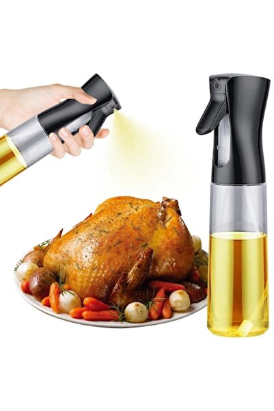 OEM Pulverizator de ulei reutilizabil (sticlă și plastic) 300 ml, negru