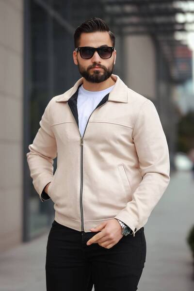 LUMAST Basic Rahat Polo Yaka Süet Ceket