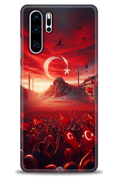 Rulet Aksesuar غطاء متوافق مع هاتف هواوي P30 Pro HD مطبوع - غطاء سيليكون مصمم...