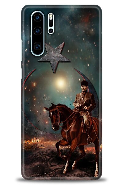 Rulet Aksesuar غطاء متوافق مع هاتف هواوي P30 Pro HD مطبوع - غطاء سيليكون مصمم...