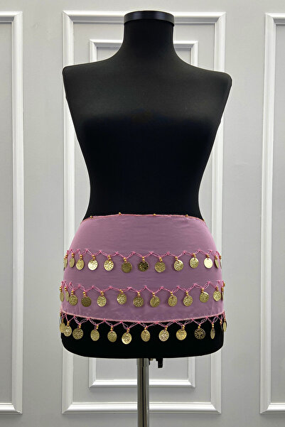 ZEYMERADE Pudra Gold Şakira Oryantal Dansöz Dans Kemeri Pullu Zilli Kına Oyun Eğlence Düğün Shakira Kemer