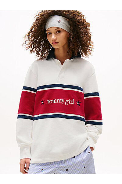 Tommy Hilfiger kadın tommy girl rugby sweatshirt