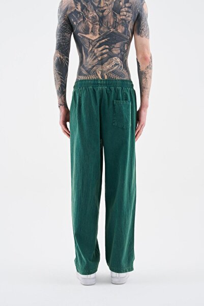 Machinist Ανδρικό παντελόνι Effected Washable Basic Oil Green