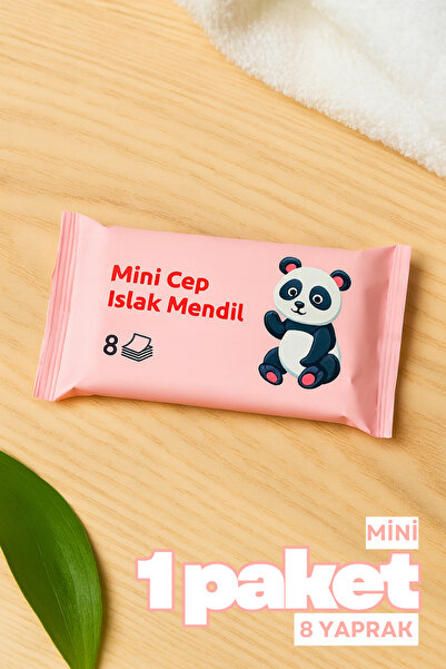 KuzensCO 1 Mini Paket 8 Yaprak Çok Amaçlı Kokusuz Islak Mendil Bebek/Çocuk/Okul Taşınabilir Islak Mendil Bez