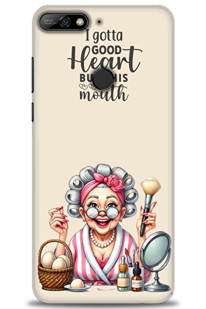 Rulet Aksesuar غطاء متوافق مع هاتف هواوي Y7 2018 HD مطبوع - غطاء سيليكون مصمم...