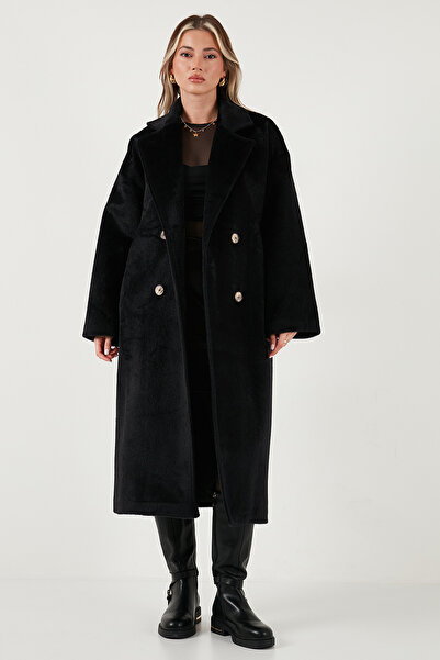 Lela Oversize Double Breasted Collar Soft Textured Long Trench Coat Trench Coat 6839610