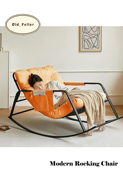 Old_Feller Double Rocker Recliner Chair with/Storage & Cushion - Indoor/Outdoor Lounge Chair for Patio/Garden