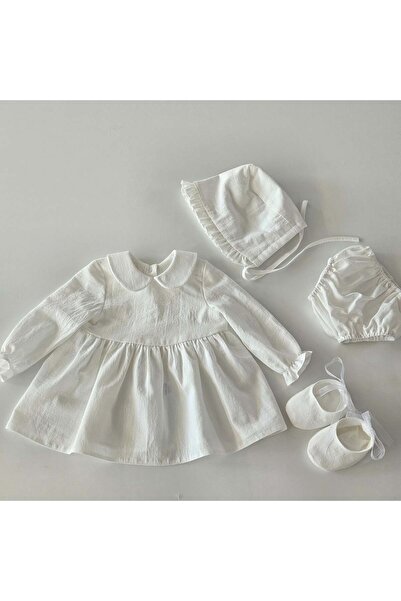 Nolis Rochie albă de botez cu guler