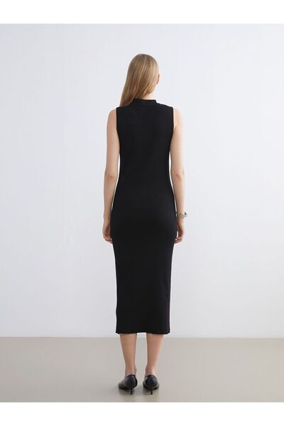 LC Waikiki Lcwaikiki Classic Mock Neck Rhinestone Dress