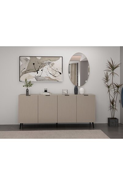 Minar Kale Aynalı Konsol Plus Kumtaşı/Kumtaşı