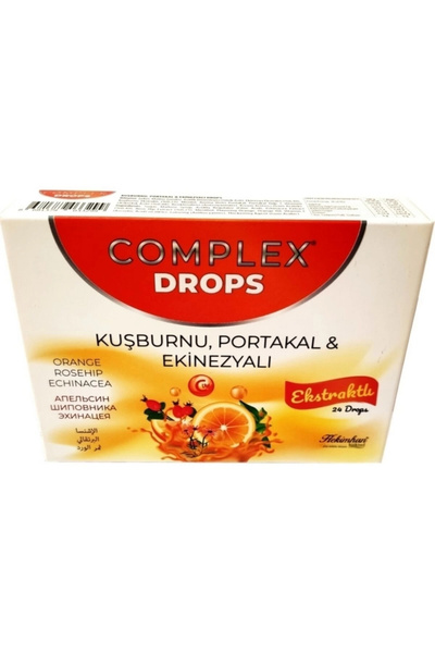 Genel Markalar Complex Drops Bitkisel Kuşburnu Portakal  Ekinezyalı Boğaz Pas...