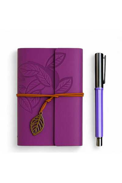 mr shopping MR Deri Kraft Kağıtlı Defter ve Kalem Seti Hediye Seti Özel Tasarım