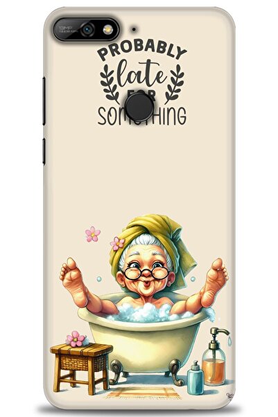 Rulet Aksesuar غطاء متوافق مع هاتف هواوي Y7 2018 HD مطبوع - غطاء سيليكون مصمم...