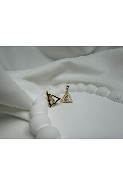 all mine Triangle Steel Earrings with Hanging Stones Xp
