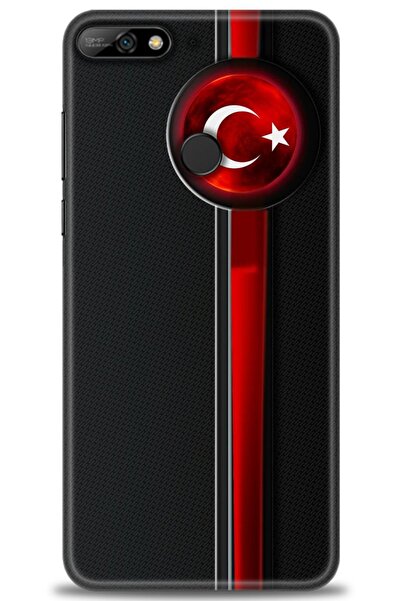 Rulet Aksesuar غطاء متوافق مع هاتف هواوي Y7 2018 HD مطبوع - غطاء سيليكون مصمم...