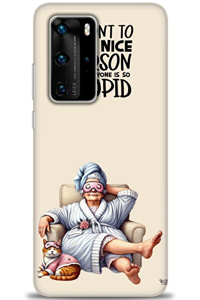 Rulet Aksesuar حافظة متوافقة مع هاتف هواوي P40 Pro HD مطبوع + واقي شاشة سيرام...