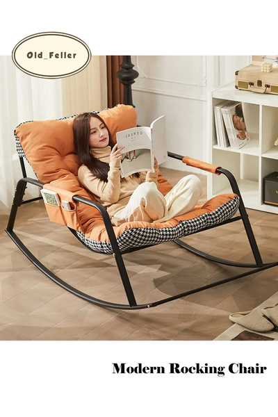 Old_Feller Double Rocker Recliner Chair with/Storage & Cushion - Indoor/Outdoor Lounge Chair for Patio/Garden