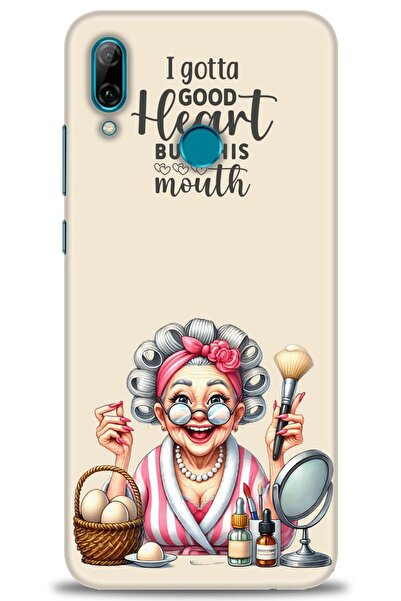 Rulet Aksesuar حافظة متوافقة مع هاتف هواوي بي سمارت 2019 HD مطبوع + واقي شاشة...