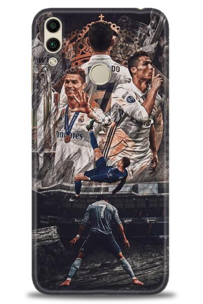 Rulet Aksesuar غطاء متوافق مع هاتف هواوي هونر 8C HD مطبوع + واقي شاشة سيراميك...