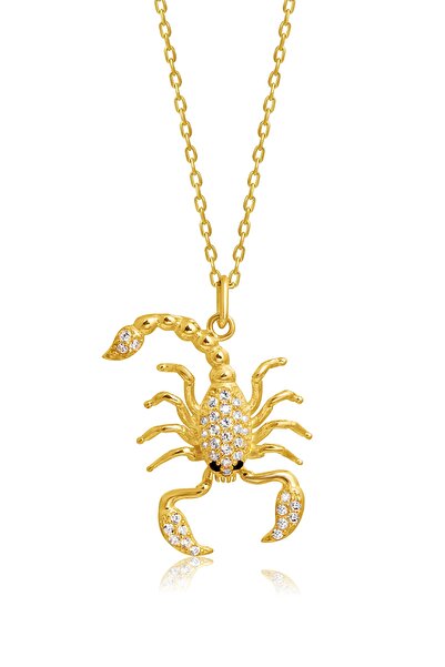 Argentum Concept 18K Altın Kaplamalı 925 Ayar Gümüş Akrep Kolye - 23183902