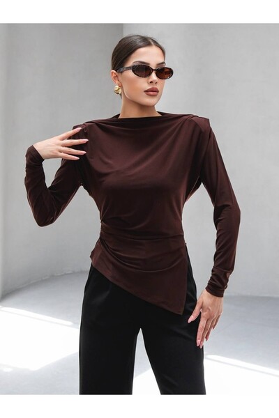 cemo ASIMETRIK KESIM VATKALI BLUZ