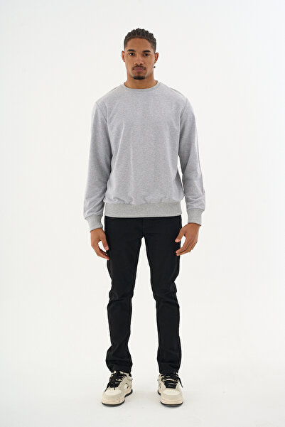 Superlife Суперлайф Чоловічий сірий светр з коміром-стійкою та ребристими манжетами, прямий крій spr26swk930