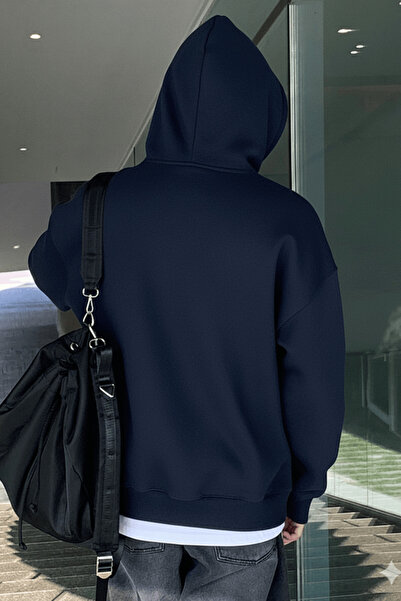 GENIUS STORE Erkek Sweatshirt Kanguru Cepli İçi Polarlı 3 İplik Kapüşonlu Oversize Sweatshirt KANGU