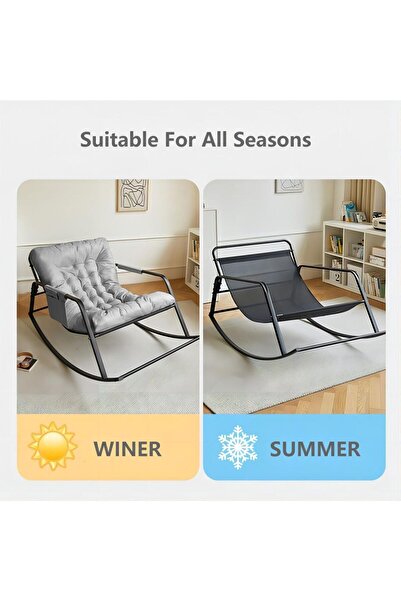 Old_Feller Double Rocker Recliner Chair with/Storage & Cushion - Indoor/Outdoor Lounge Chair for Patio/Garden