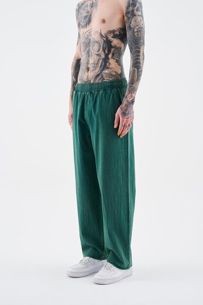 Machinist Ανδρικό παντελόνι Effected Washable Basic Oil Green